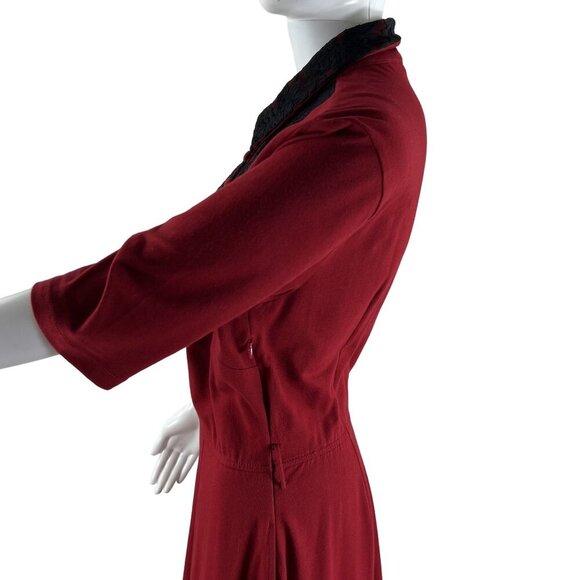 eShakti 14 Dress Artfully Floral Embroidered Ruched I Love Lucy Audrey Hepburn - Picture 10 of 16